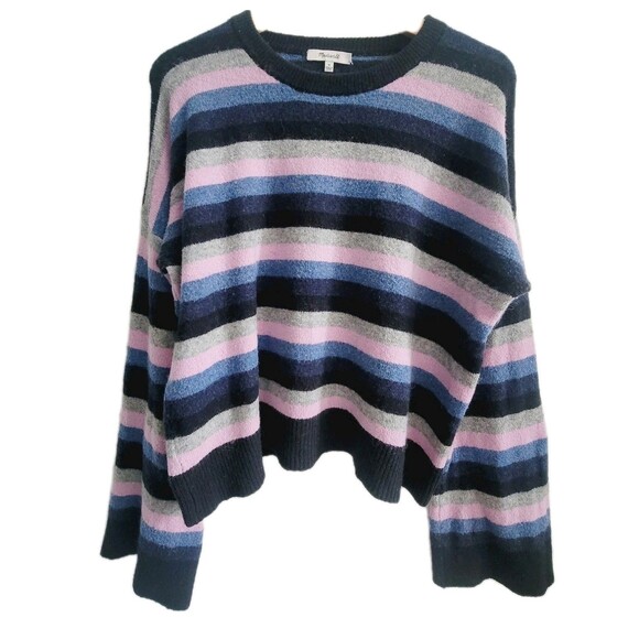 Madewell Cardiff Striped Crewneck Sweater In Coziest Yarn Size M Stretch - Picture 3 of 11